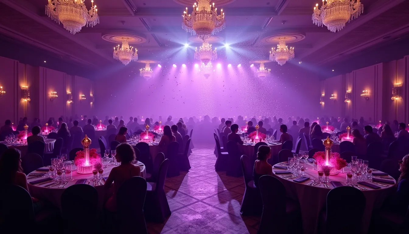 Grand masquerade ball finale with synchronised DMX centrepieces across Dubai ballroom