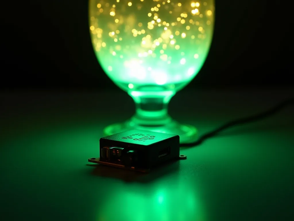 Wireless DMX receiver technology built into a glowing LED event centrepiece base